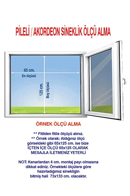 Akordiyon Sürgülü Plise Sineklik (0-70X140) (BEYAZ,ANTRASİT GRİ,KAHVERENGİ)
