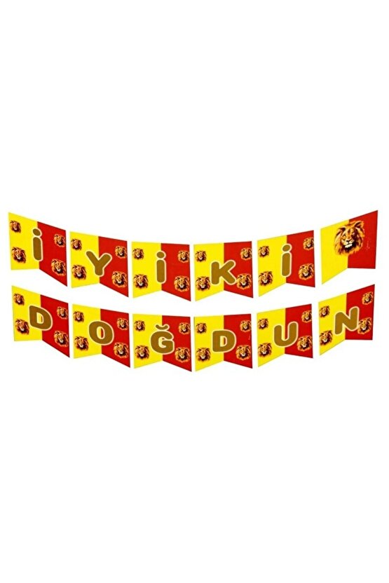 Sarı Kırmızı Taraftar Iyi Ki Doğdun Banner Ve 5 Adet Sarı Balon - 5 Adet Kırmızı Balon Set
