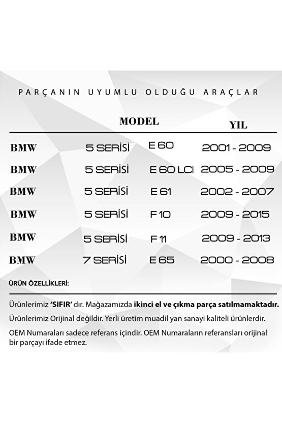 Bmw 5 Series, 7 Series X5, X6 - Phantom Için Koltuk Motoru Ayar Dişlisi