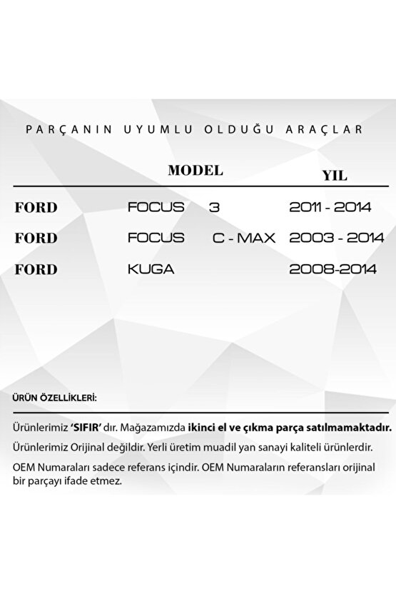 Ford Focus,Focus C-Max, Kuga için Pedal Lastiği