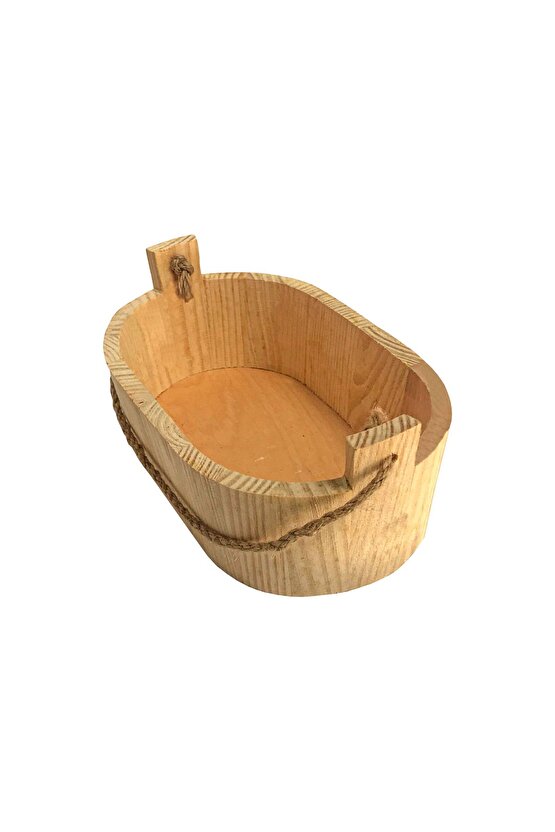 Ahşap Oval Çok Amaçlı Ham Kutu 11x18x6 Cm