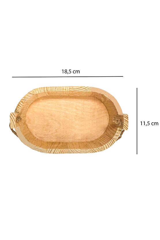 Ahşap Oval Çok Amaçlı Ham Kutu 11x18x6 Cm