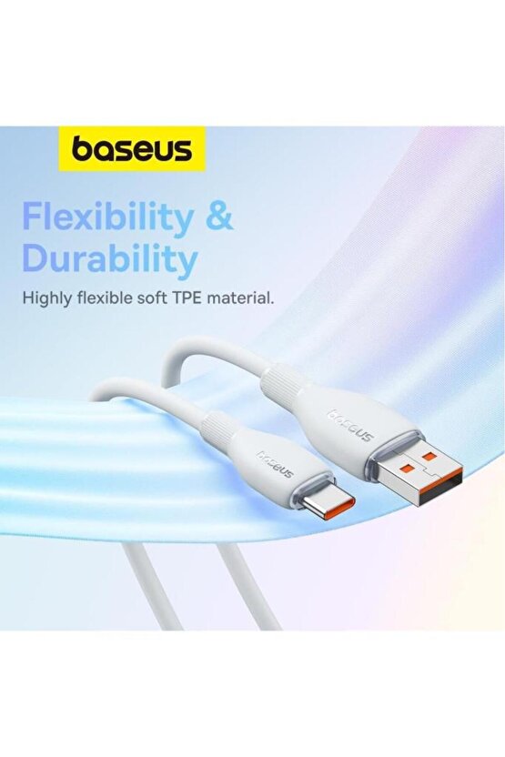 Pudding Serisi Hızlı Şarj Özellikli Type-c To Type-c 100w, 1,2m Beyaz