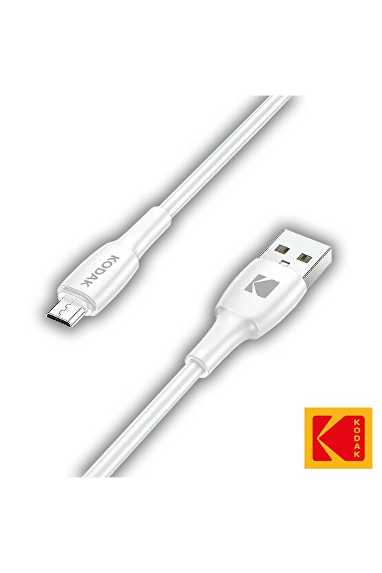 Android Için Mikro USB Şarj Kablosu Kaliteli Esnek Beyaz Hızlı Şarj 1 Metre Usb Kablo