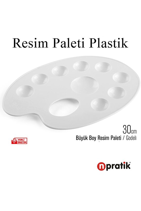 Büyük Boy Resim Paleti Godeli 30 Cm-Ressam Paleti Boyama Paleti Akrilik Boya Guaj Boya Sulu Boya