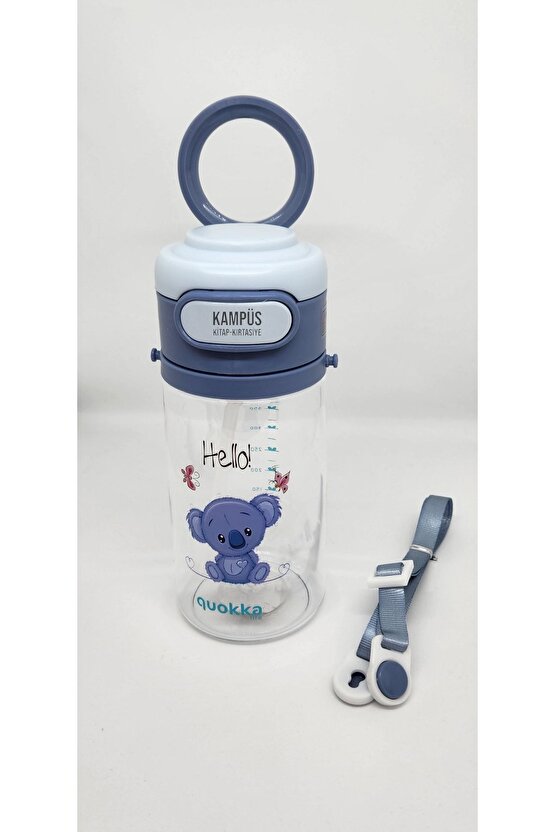 Quokka 450ml Mavi Pipetli Askılı Matara