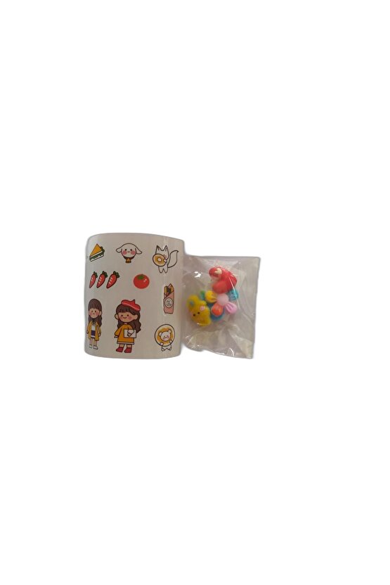 Taros Stickerli Tritan Ayı Figürlü Motivasyon Matarası 800 ml