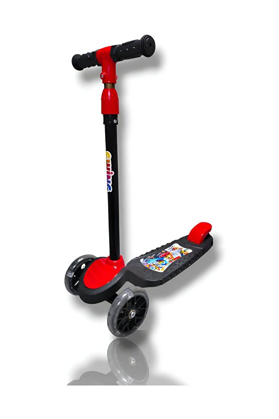 3 Tekerlekli Işıklı Çocuk Scooter Swing - 3 Kademeli Yükseklik Ayarı