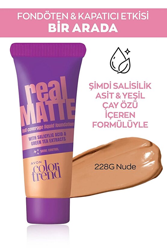 Color Trend Real Matte Likit Fondöten Parlaklık Kontrolü 30 Ml. Nude 228g