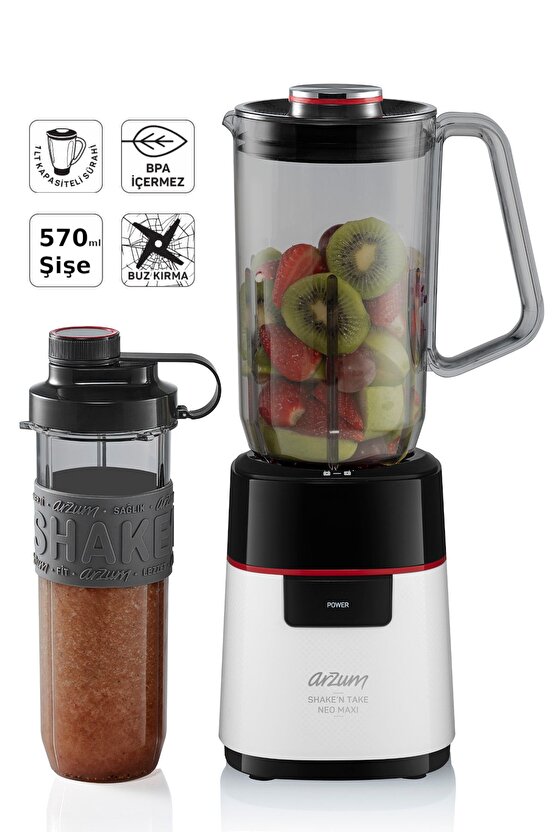 Ar1174-b Shaken Take Neo Maxi Kişisel Smoothie Sürahi Blender - Beyaz
