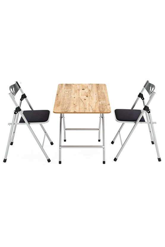 Katlanır Mutfak Masa ve 2 Adet Sandalye Takımı 50x80