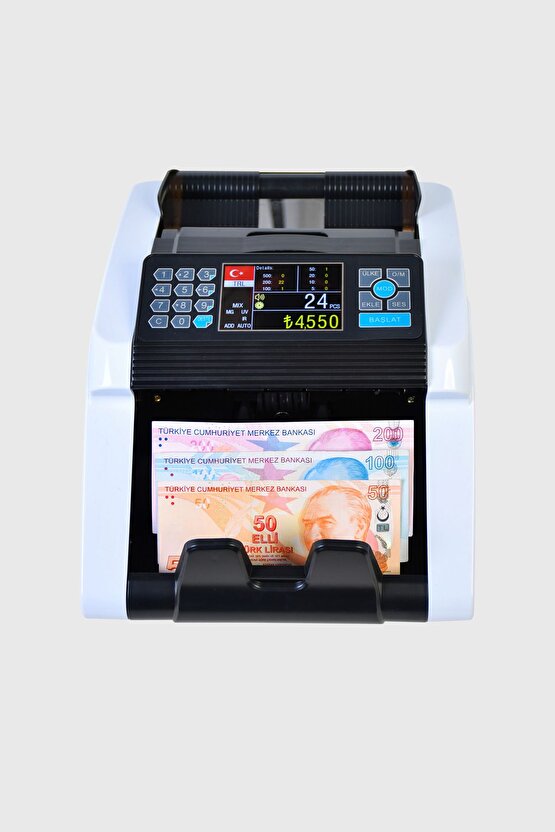 Mix1200 Tl Ve Euro Karışık, Dolar, Gbp Adet Şüpheli Para Kontrollü Ofis Tipi Para Sayma Makinesi