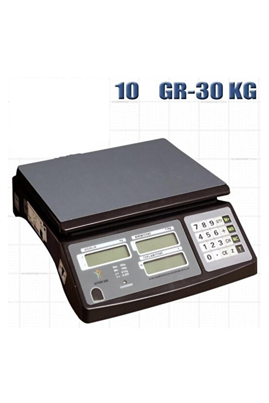 Onaylı Ayter 30s 30 Kg 5 gr Onaylı Fiyat Hesaplamalı Terazi-2025 Yeni Tarihli