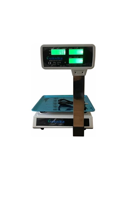 Boyunlu Ekranlı Elektronik Terazi Bakkal Manav Market Pazarcı Tartısı (MAX:40 KG 2GR HASSASİYET)