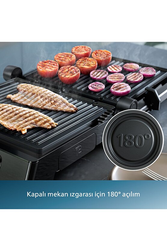 7000 Serisi Izgara ve Tost Makinesi, Hassas Dijital Kontrol, Izgara için Tam Açılır, HD630770