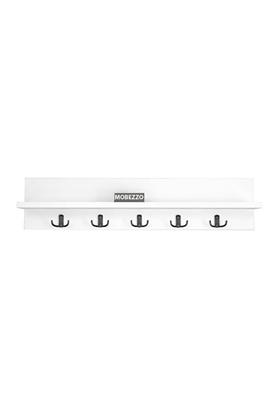 Ahşap Raflı Portmanto Duvar Askılığı Elbise Askılığı 70 Cm