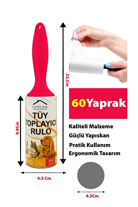 Eko Tüy Toplayıcı Rulo X 10 Adet Kedi Tüy Toplayıcı Köpek Tüy Toplayıcı
