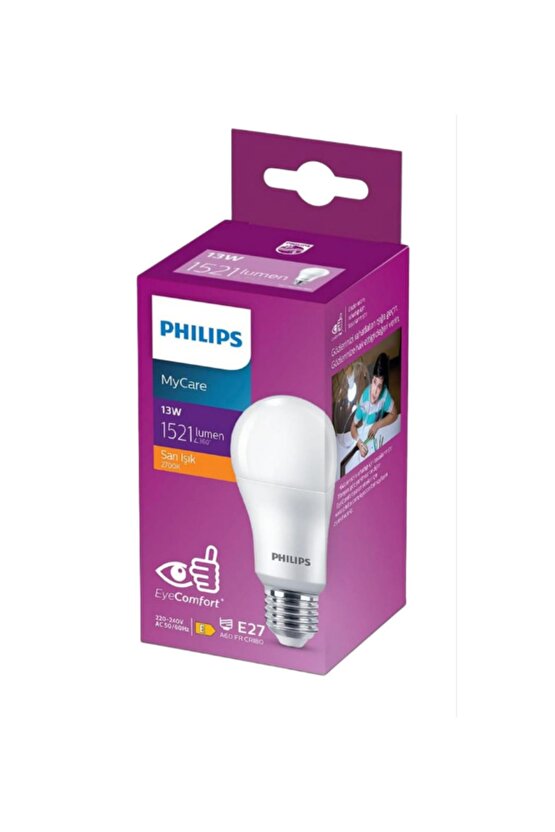 Mycare LED Lamba 13W - 100W 2700K Sarı  Işık  1521 Lümen Yüksek Işık  ( 3 ADET )