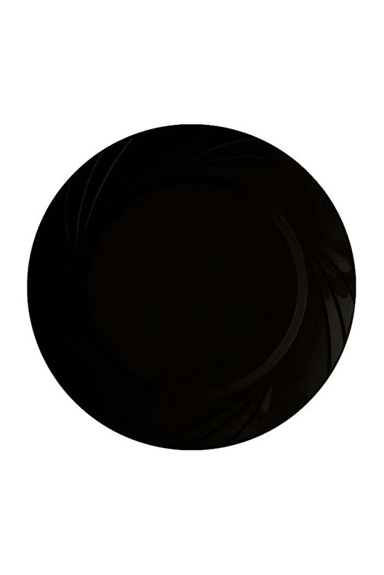 Siyah Yuvarlak Mika Tabak 26 Cm 6 Adet