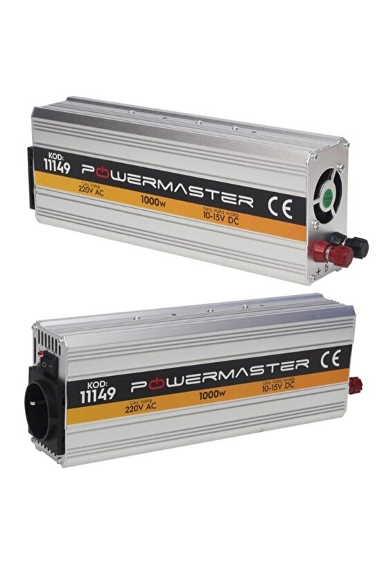 PowerMaster Pm-11149 12 Volt 1000 Watt Modıfıed Sınus Inverter (10-15v Arası-220v Ac)