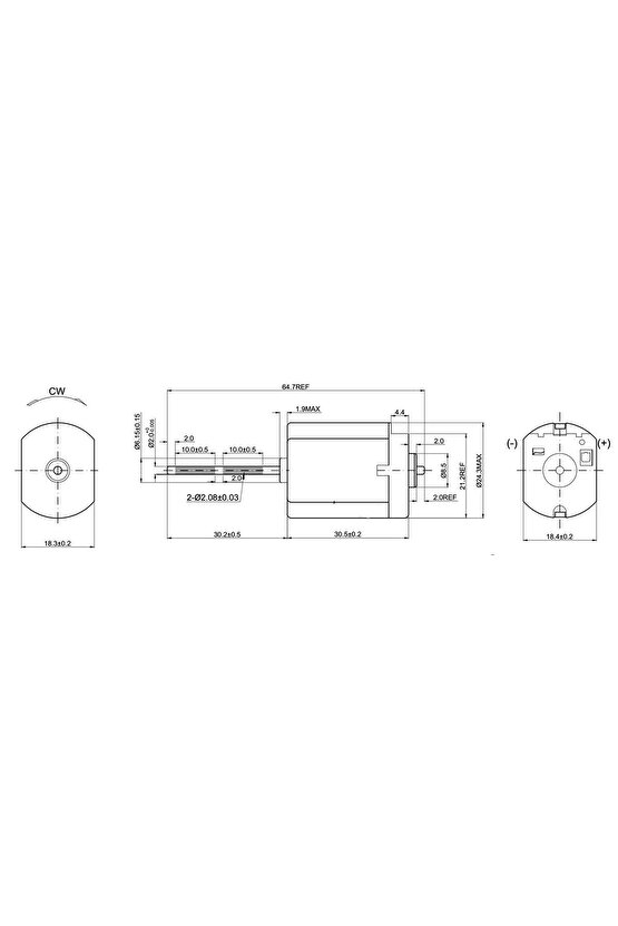 DC Mikro Motor 12V Devir:11120 RPM Uzunluk: 65mm - 31mm Mil (CW d