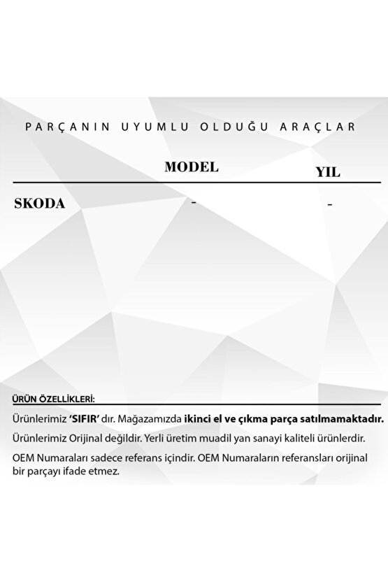 Skoda için Kilometre Dişlisi