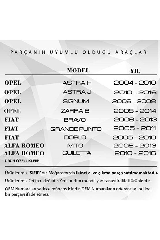 Fiat Doblo,opel Astra,alfa Romeo Guiletta Için Yağ Karter Tapası