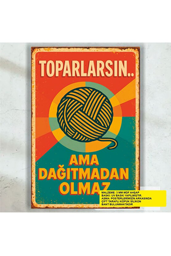 bırak dağınık kalsın komik esprili sözler duvar yazıları retro ahşap poster tablo