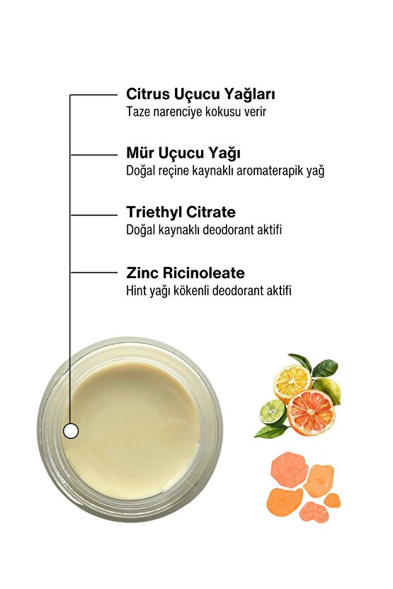 Citrus Tree Doğal Krem Deodorant 30 ml | Limon Portakal Mür