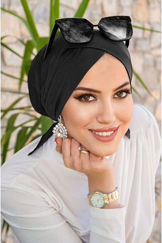 Siyah Çapraz Bone  Siyah Çapraz Deniz - Havuz Bonesi