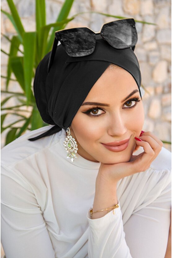 Siyah Çapraz Bone  Siyah Çapraz Deniz - Havuz Bonesi