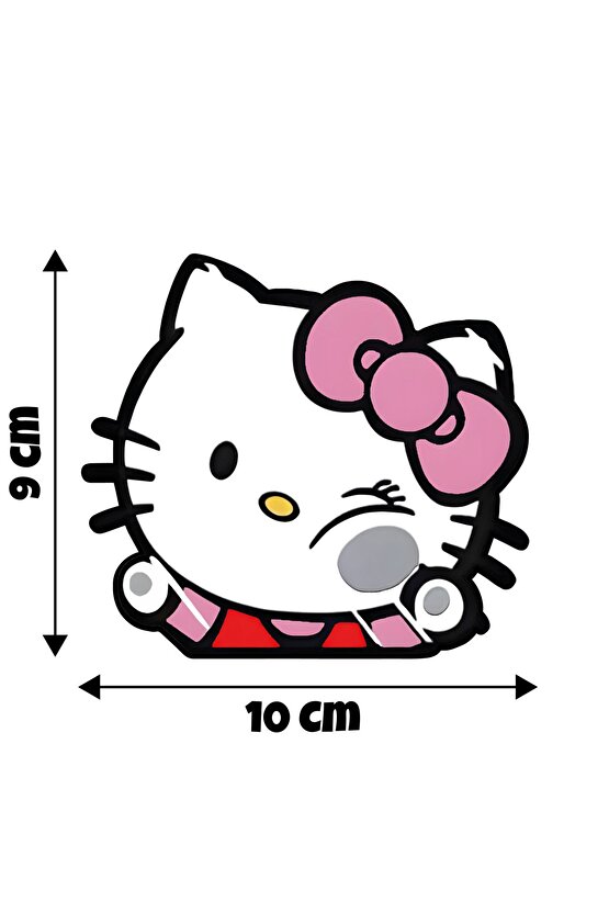 Hello Kitty Sticker 10x9 Cm Su Geçirmez Yüksek Çözünürlüklü Lamba Priz Duvar Ev Dekorasyon Sticker
