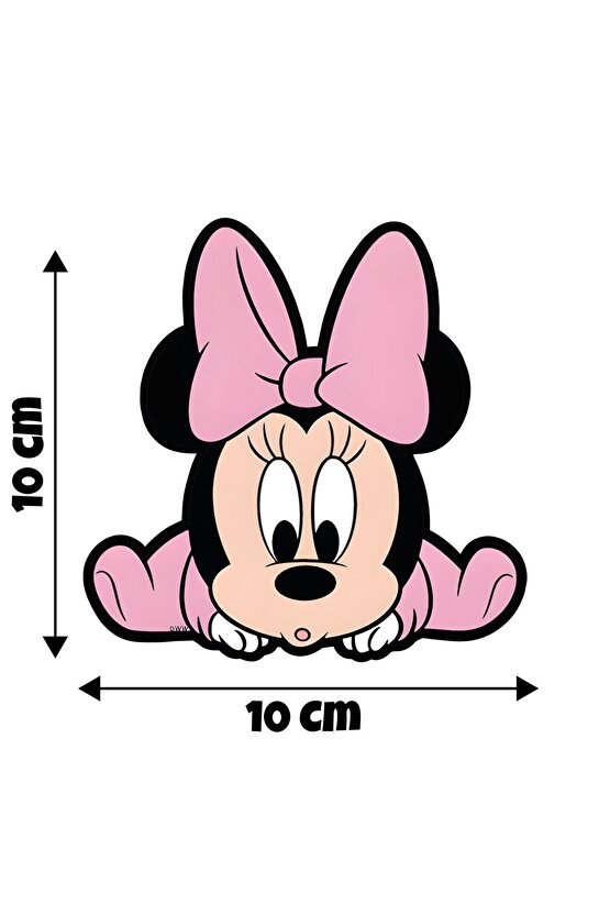 Minny Mouse 10x10 Cm Su Geçirmez Yüksek Çözünürlüklü Lamba Priz Duvar Ev Dekorasyon Çocuk Sticker