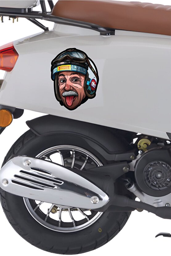 Einstein Sticker 10,6x13,8 Cm Su Geçirmez Yüksek Çözünürlüklü Araba Laptop Motorsiklet Kask Sticker