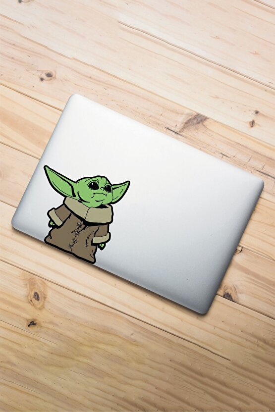 Baby Yoda Sticker 13,5x13,5 Cm Su Geçirmez Yüksek Çözünürlüklü Araba Laptop Oto Motor Kask Sticker