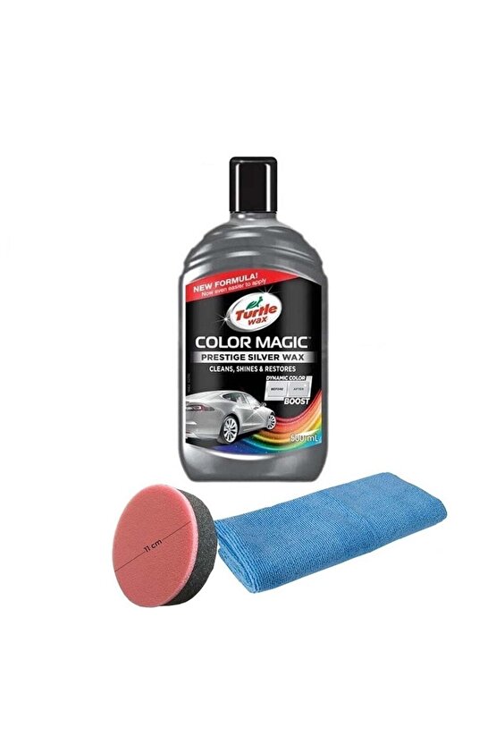 Renkli Cila Gri 500 ml 3 Adet Mikrofiber Bez Cila Süngeri