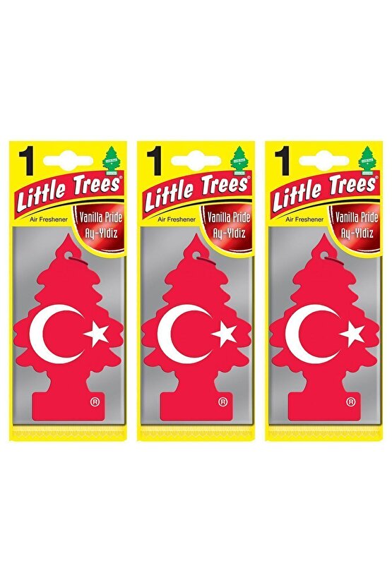 3lü Türk Bayrağı Vanilya Aromalı Asma Oto Kokusu