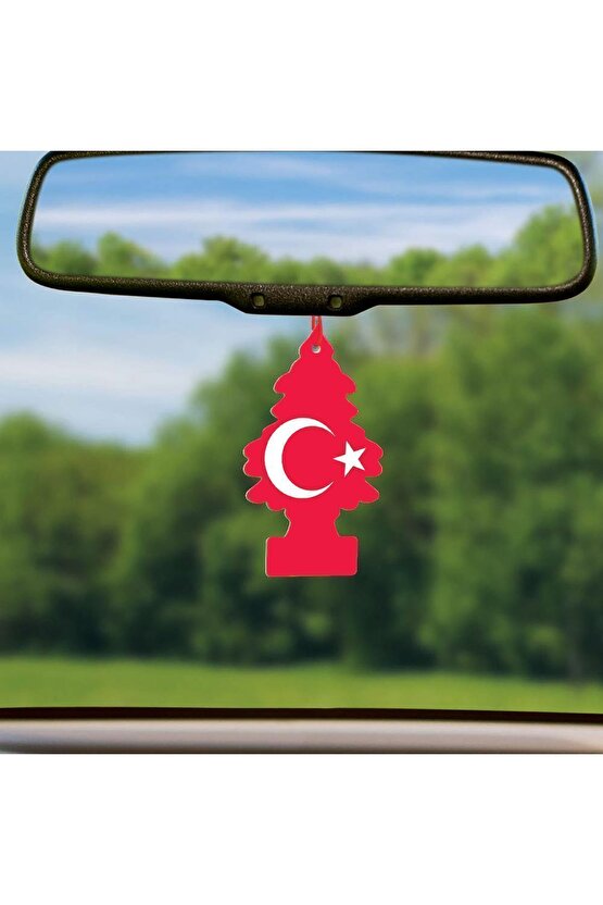 3lü Türk Bayrağı Vanilya Aromalı Asma Oto Kokusu