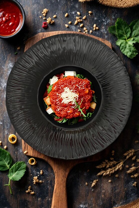 Mantra Porselen Makarna ve Salata Tabağı Çukur Dekoratif Tabak 28cm 1 Adet