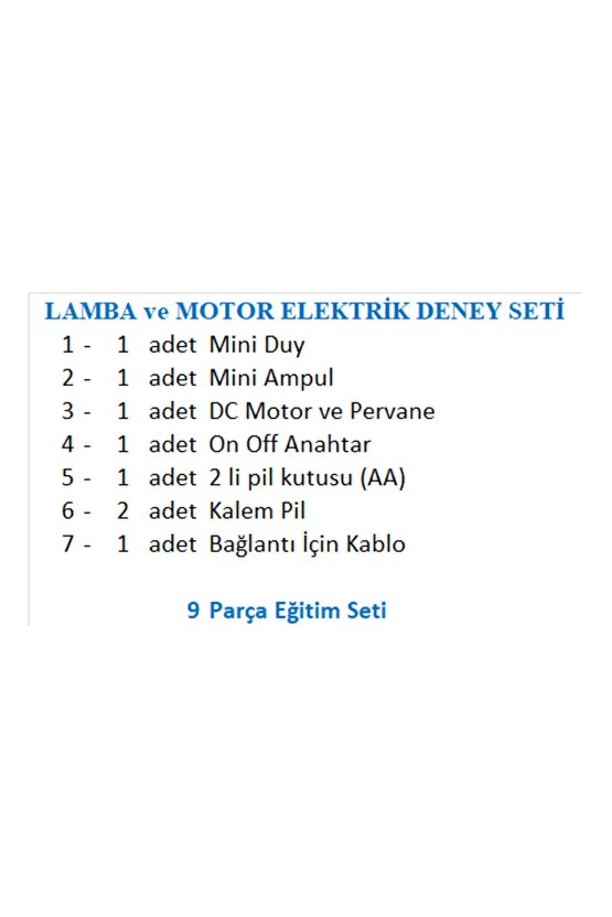LAMBA ve MOTOR ELEKTRİK DENEY SETİ