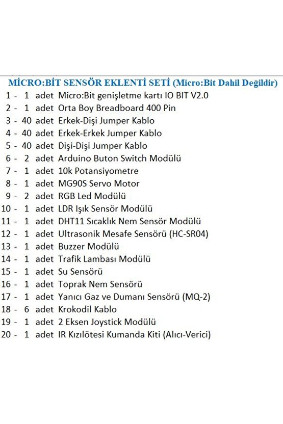 MİCRO:BİT SENSÖR EKLENTİ SETİ (Micro:Bit Dahil Değildir)