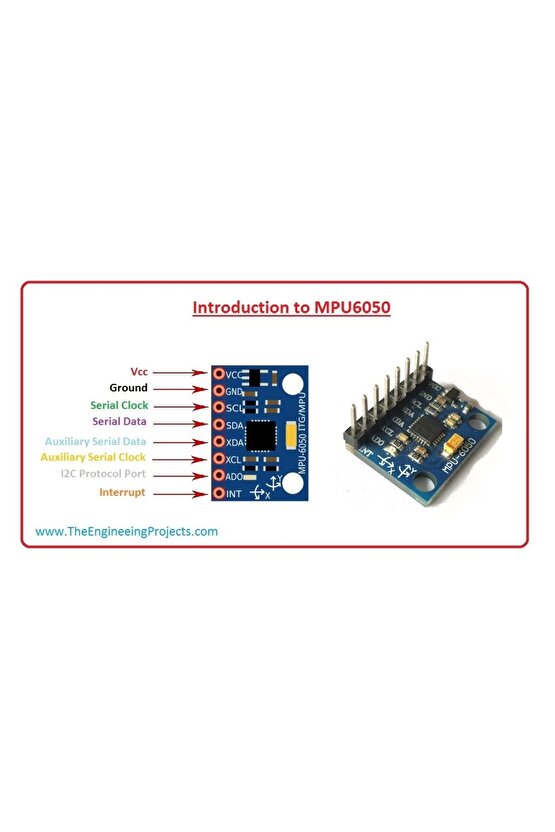 Mpu6050 Gyro Sensör (ivme Ve Açı Ölçer)