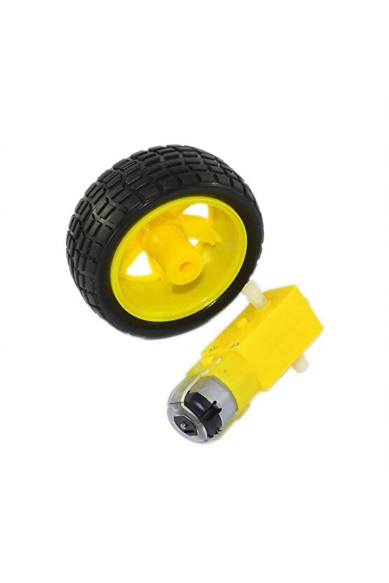 Redüktörlü Motor (6v-250rpm) + Tekerlek Kiti