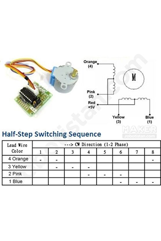 Step Motor Ve Step Motor Sürücü Modülü