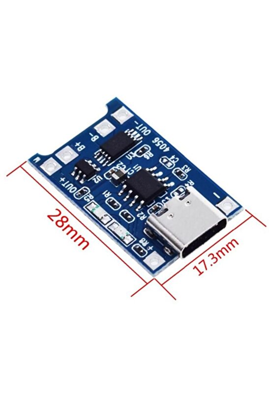 Tp4056 Korumalı Lityum Pil Şarj Devresi Micro Usb 18650