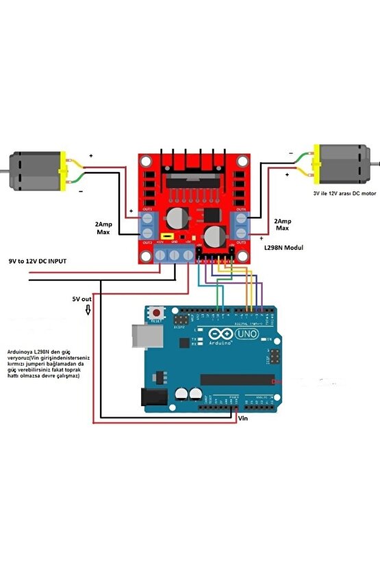 L298n Dc Motor Sürücü Modülü
