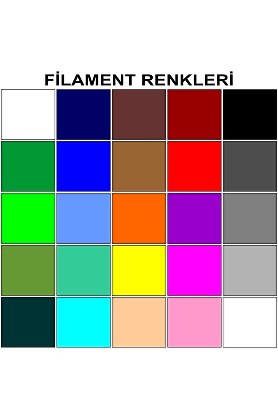 Mor Kalem Yazıcı+25 Renk 100 Metre (25x4metre) Pla Filament