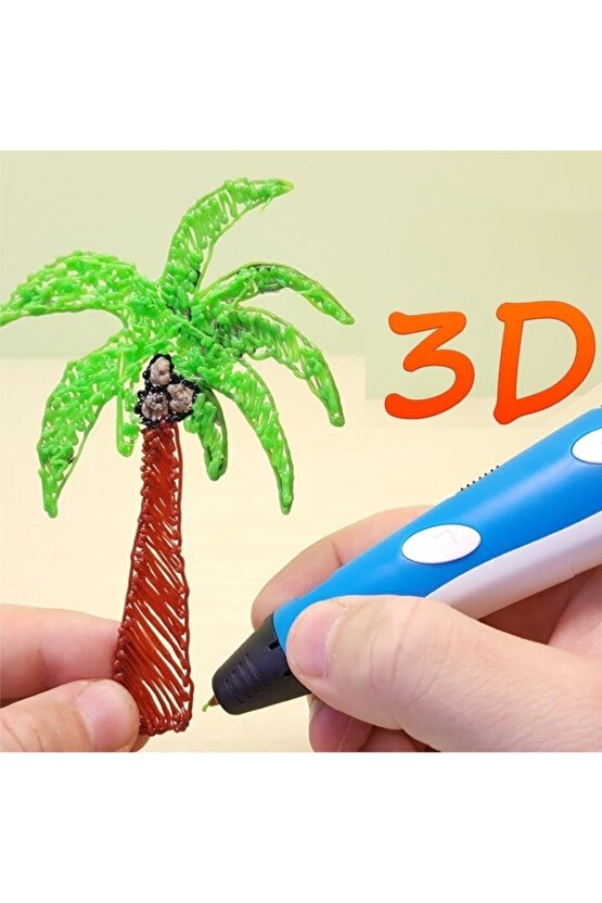 Pembe Kalem Yazıcı+10 Renk 70 Metre (10x7metre) Pla Filament