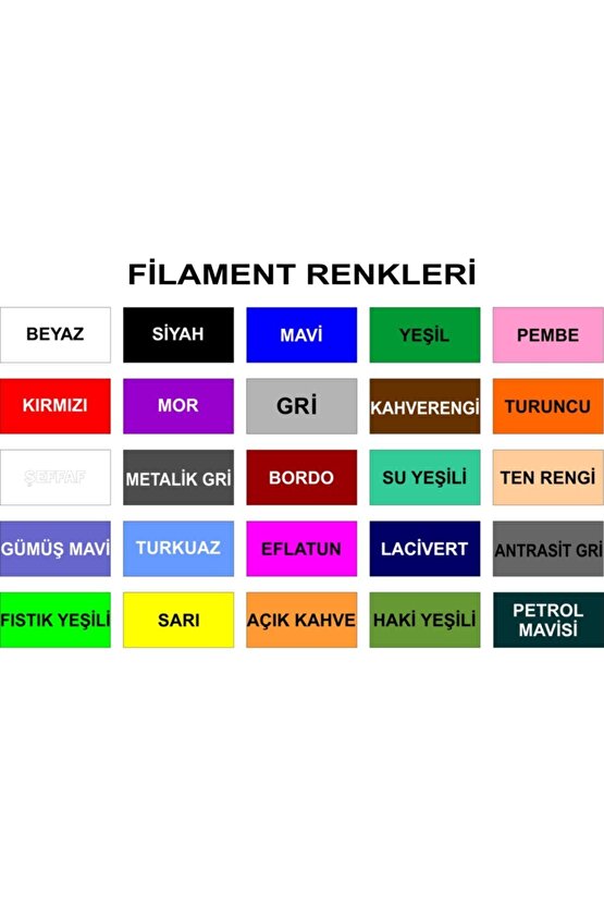 3d Kalem Yazıcı Için 25 Renk 250 Metre (25x10 Metre) Pla