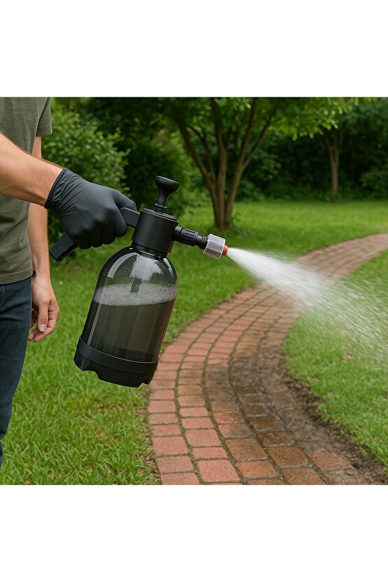 Oto Araç Yıkama Pompası El Değmeden Köpük Püskürtme 2 Litre Yeni Nesil Siyah Şeffaf !